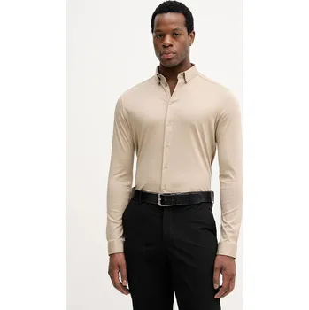 Pánská košile Bavlněná košile Mos Mosh MARCO 500940 béžová 80A, vel. L