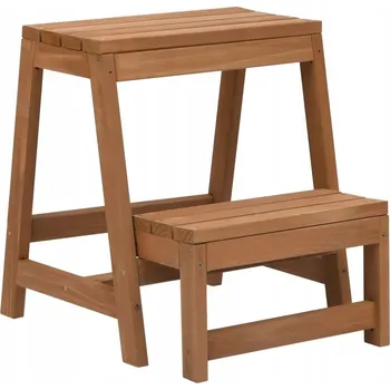 Stolička SKLÁDACÍ STOLIČKA se stupínkem VidaXL, odstíny hnědé, 45 cm