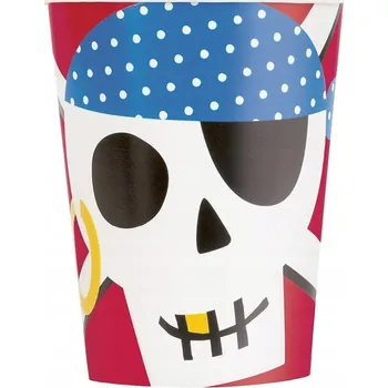 Party nádobí Papírové Kelímky Ahoy Pirates! 266 ml 8 kusů