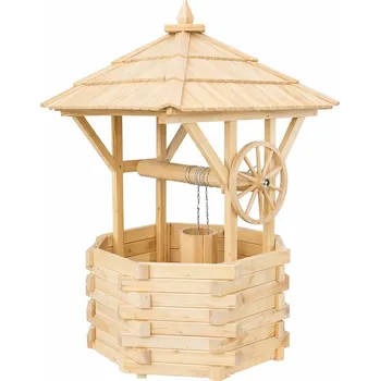 Zahradní dekorace Zahradní dekorace dřevěná studna WERA 100 cm masiv barevné odstíny zahradní: surový Ø 100 cm | masivní dřevo | zahradní dekorace