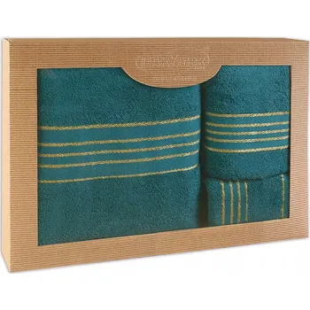 Ručník Ručník bavlna sada ručníků v krabici 30x50 50x90 70x140 tmavě tyrkysová