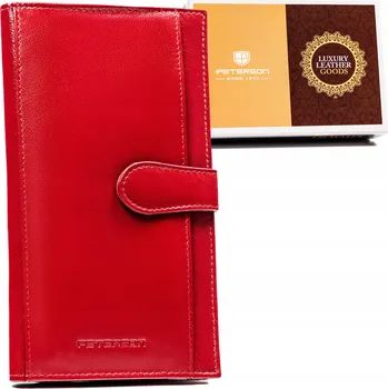 Peněženka Peterson peněženka z pravé kůže červená - dámská