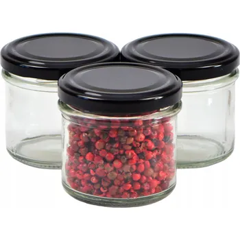 Sklenice SKLENĚNÁ ZAVAŘOVACÍ SKLENICE 130 ml 12 ks Sklenice na zavařeniny do medu s vysokým šroubovací víčko