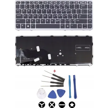 Náhradní klávesnice pro notebook Klávesnice KB54 HP ELITEBOOK 840 850 G1 G2 LED US PL pro HP, Compaq