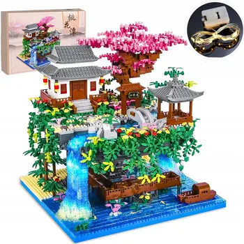 ostatní stavebnice LED STAVEBNICE SADA ČÍNSKÝ DVŮR VODOPÁD 3320 DÍLKŮ SVÁTKY DÁREK