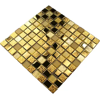 Obklad Skleněná mozaika Englass 30 x 30 cm, odstíny žluté a zlaté