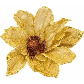 Velikonoční dekorace DECOLED Dekorace umělý květ se svorkou, krémová, 20 cm, látka