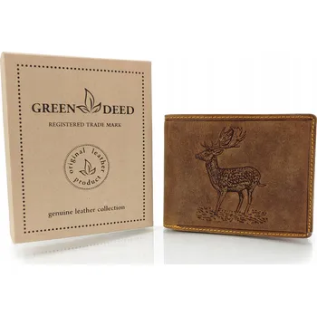 Peněženka Green Deed peněženka pravá nubuková kůže hnědá - muž