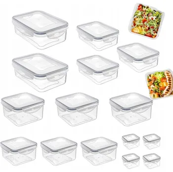 Dóza na potraviny 15 ks UZAVÍRATELNÉ KRABIČKY NA JÍDLO S VÍKEM SADA BOX LUNCHBOX