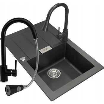 Granitový dřez Jednokomorový dřez Franke Sirius, černý kámen