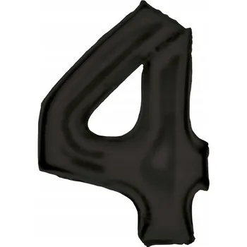 Balónek Foliový balónek „Číslice 4 - saténový“, černý, Amscan, 34", DGT