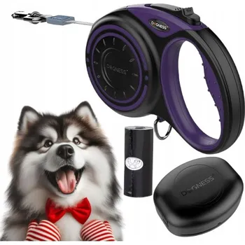 Vodítko pro psa VODÍTKO PRO PSA automatické PÁSKOVÉ navíjecí + zásobník DOGNESS 5m do 36 kg L
