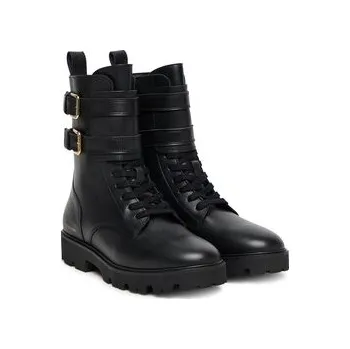 Dámská zimní obuv Tommy Hilfiger Kotníková obuv Biker Laceup FW0FW08986 Černá 36