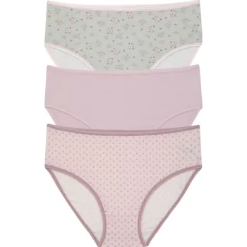 Dámské spodní prádlo Dámské bavlněné kalhotky Leptir 51/08 3 pack M Vícebarevná