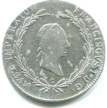 František II. 20 Kreuzer 1827/C. Praha. Ag.