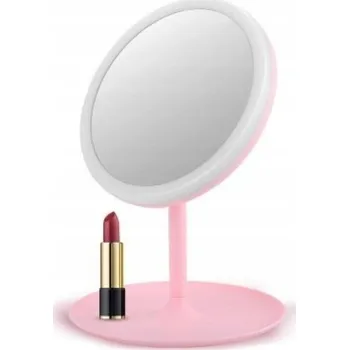Zrcadlo Stojací kosmetické zrcátko růžové simple L4R