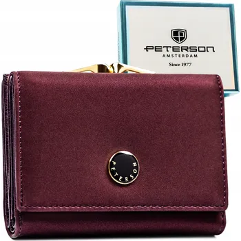 Peněženka Peněženka Peterson pravá kůže fialová 10 přihrádek RFID