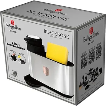 Dávkovač mýdla Dávkovač mycího prostředku Berlingerhaus BH-8932 2 v 1 Black Rose Collection