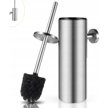 WC štětka Závěsná WC štětka do KOUPELNY s víkem z Nerezová Ocel INOX