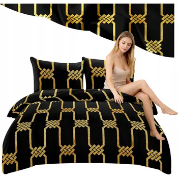 Povlečení Povlečení 140x200 Sada 2 dílná 3D Černá Geometrická Vzor