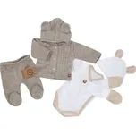 Z&Z 5-dílná kojenecká soupravička pletená do porodnice - béžová, bílá Velikost: 56 (1-2m)