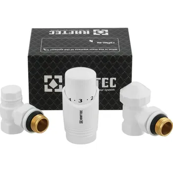 Hlavice pro radiátor Sada termostatická rohová + termostatická hlavice, bílá, DKTU11-W