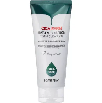 Pleťový krém Farmstay - Cica Farm Nature Solution Cleansing Foam - Pěna na čištění obličeje s pupečníkem asijským - 180 ml