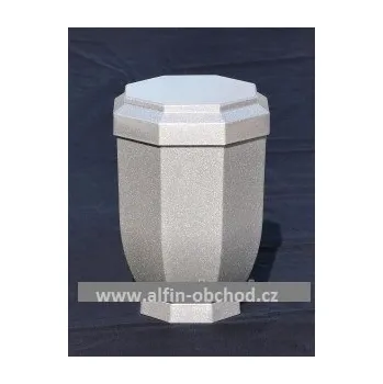 Smuteční dekorace Pohřební urna plast stříbrná lesklá
