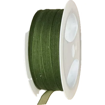 Stuha Stuha organzová Beauty Organdy – Forest Green tmavě zelená 7mm x 5m (4,-Kč/m) (Tmavě zelená organzová stuha, 7mm široká, průsvitná, oboustranná, okraje zpevněné tkaním)