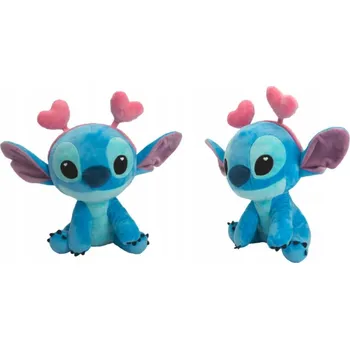plyšák DISNEY PLYŠÁK STITCH PLYŠOVÝ S ČELENKOU VE TVARU SRDÍČEK PLYŠOVÝ MAZLÍČEK PŘÍTULNÍČEK 25 CM