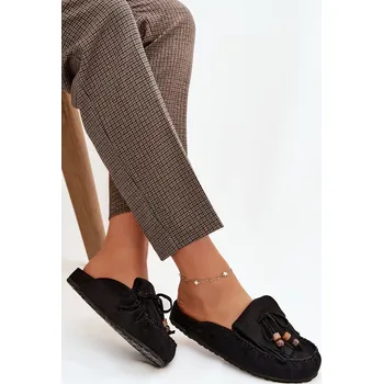 Dámské pantofle Boto Dámské pantofle Mule s třásněmi a korálky Belissa Barva: Černá, Velikost: 38