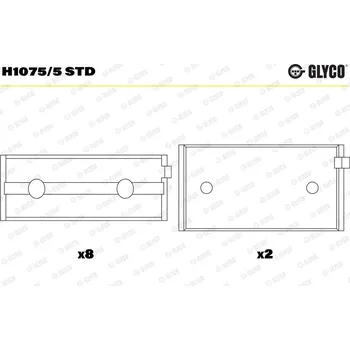 Kliková hřídel Hlavní ložiska klikového hřídele GLYCO H1075/5 STD