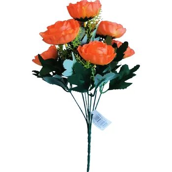 umělá květina Ranunculus Pryskyřník svazek oranžový 31 cm H100 oranžová