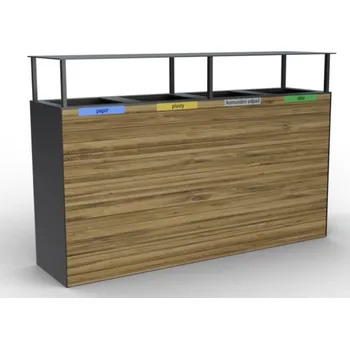 Popelnice HTI Koš na tříděný odpad Pera IV Typ ukotvení: klasické (šrouby), Barva konstrukce: hnědá komaxit (RAL 8017)