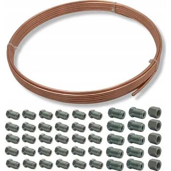 Brzdová hadice Měděná trubka na brzdové vedení Sada 15 m + 45 koncovek M10 - hříbek