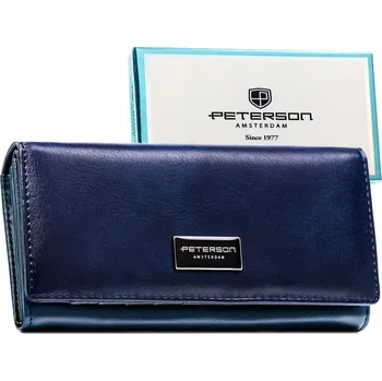 Peněženka Peterson dámská peněženka z pravé kůže modrá