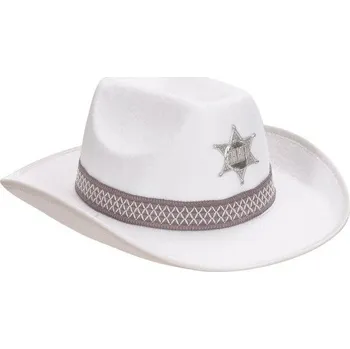 Klobouk KOVBOJSKÝ KLOBOUK ŠERIF BÍLÝ