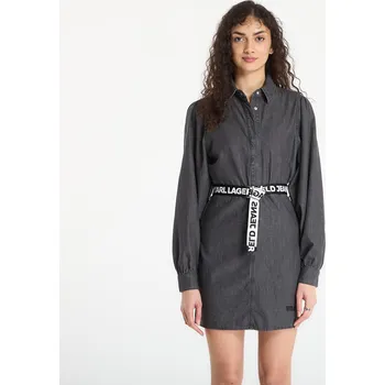 Dámské šaty Šaty Karl Lagerfeld Jeans Denim Fitted Dress Washed Black S