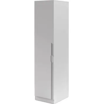 Šatní skříň BR5 1D L/P skříňka s policemi, kolekce BRAGA- platinová šedá, kovové úchyty, 50 x 210 x 60,5 cm