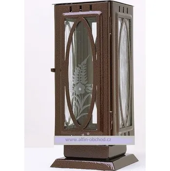 Smuteční dekorace Lampa na hrob výstřih ovál staroměď