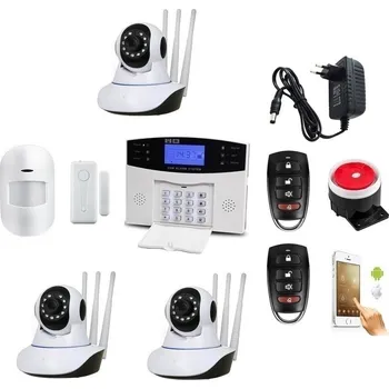 Sada domovního alarmu Alarm bezdrátový GSM Security M2B + 3x kamera 2.0 MPx FULL HD 1080P WiFi otočné IP kamery SMART