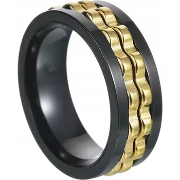 Prsten Prsten IK - 32051 - Černá/Zlatá/55mm KP-32051