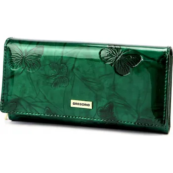 Peněženka Gregorio BTS-106 GREEN Dámská kožená peněženka zelená - PRAVÁ KŮŽE