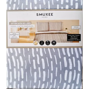 Povlečení Povlečení BAVLNĚNÝ SATÉN Šedá Bílá Oboustranné PROVEDENÍ 160 x 200 Šedo-Bílé