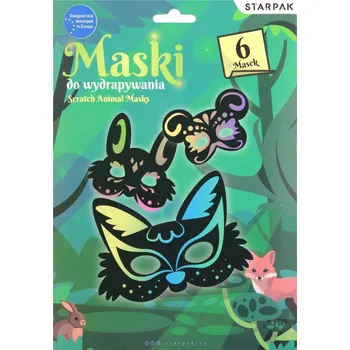 kreativní sada Škrabací masky zvířátek - kreativní sada pro děti, 6 masek