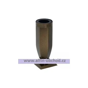 Smuteční dekorace Váza na postavení zaoblená s kroužkem starozlato