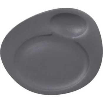 Talíř Talíř s důlkem 31 x 26,5 cm - šedá
