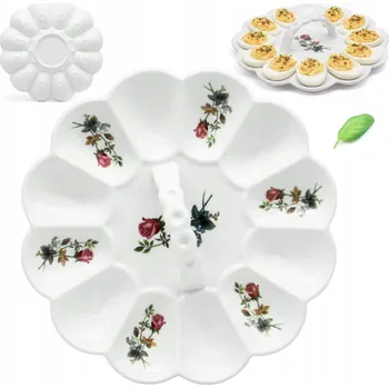 Talíř TALÍŘ na vajíčka porcelánový S UCHEM podnos miska