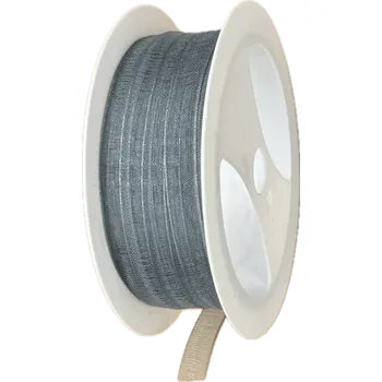 Stuha Stuha organzová Beauty Organdy – Silver Grey šedá 7mm x 5m (4,-Kč/m) (Šedá organzová stuha, 7mm široká, průsvitná, oboustranná, okraje zpevněné tkaním)