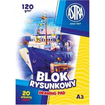 Blok na kreslení Astra A3, 120g, 20 listů, bílý papír na kreslení
